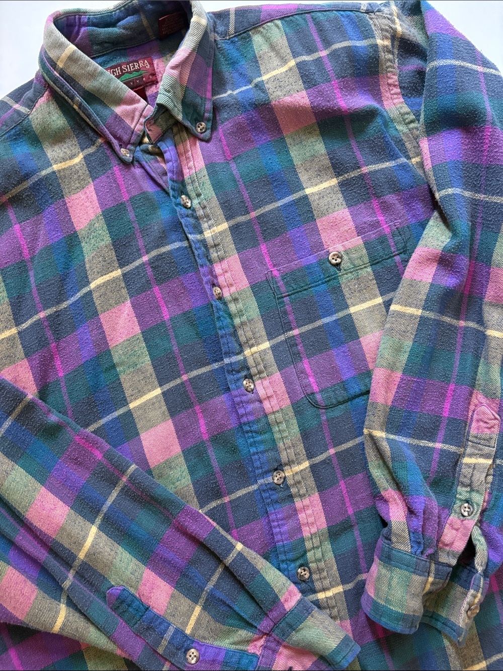 High Sierra Purple, Blue & Green Plaid Button-Down Shirt